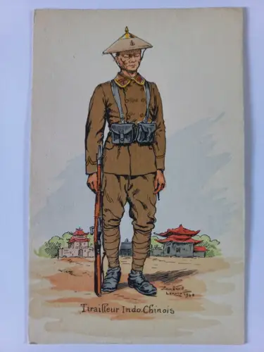 Postcard CPA Pierre Albert Leroux Tirailleur Indo Chinois