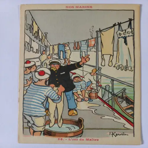 CPA WWI French Postcard Nos Marins 55. L' ceil du Maitre