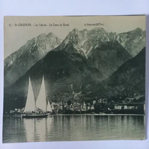 AK Postcard CPA St Gingolph Lac Léman Le Creaux de Novel Genfer See