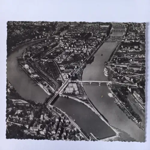 AK Postcard CPA Lyon Le Confluent de la Saone et du Rhóne