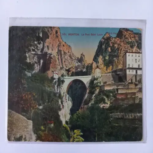 AK Postcard CPA France Menton La Pont Saint Louis
