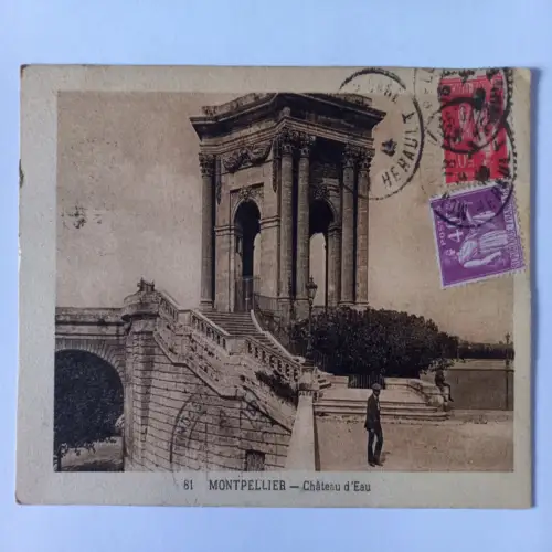 AK Postcard CPA France Montpellier Cháteau d'Eau