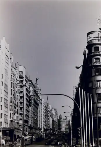 Vintage Negativ Foto Spanien Madrid  GRAN VIA  Strassenszene  '70s