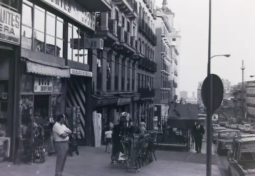 Vintage Negativ Foto Spanien Madrid  Strassenszene  '70s