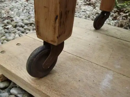 Vintage Nähkasten Nähkästchen Buche Rollen Füße Holzkasten Holzkästchen Kästchen Standkästchen Utensilo Landhaus