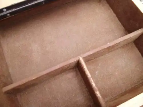 Vintage Nähkasten Nähkästchen Buche Rollen Füße Holzkasten Holzkästchen Kästchen Standkästchen Utensilo Landhaus
