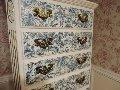 Ethan Allen Georgian Court Lingerie Chest Dresser Kommode Damenkommode Wäschekommode Vintage Shabby Chic Weiß Brocante