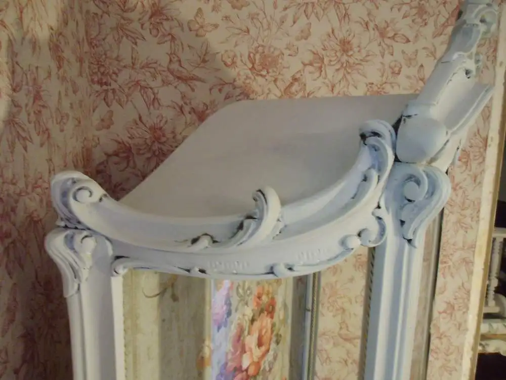 Vitrine Holzvitrine Barockstil Vintage Rosen Standvitrine Brocante Glasvitrine Badezimmer Landhaus Cottage 9