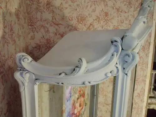 Vitrine Holzvitrine Barockstil Vintage Rosen Standvitrine Brocante Glasvitrine Badezimmer Landhaus Cottage