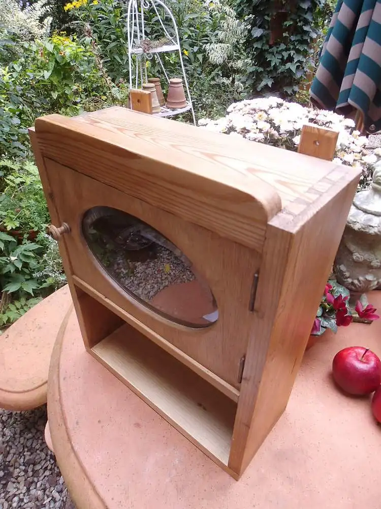 Antik Wandschränkchen Original Kohlezeichnung Hängeschränkchen Schwarze Katze Schränkchen Holzschränkchen Wandkästchen Badschränkchen 5