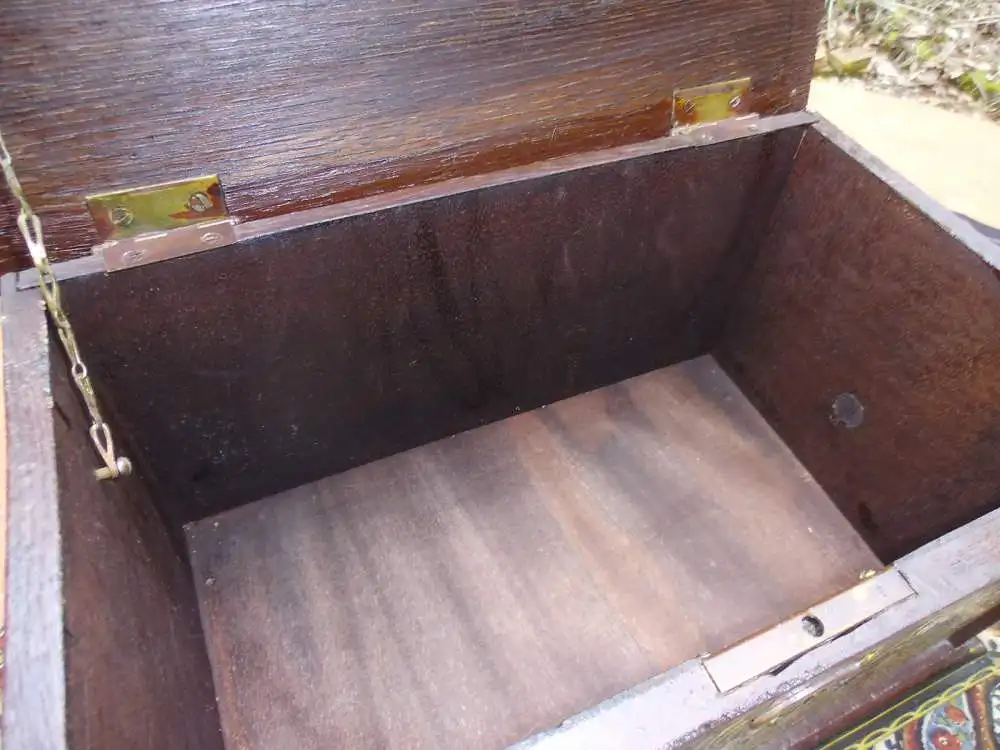 Unikat 2 Arts and Crafts Hängekästchen Schatulle Wandkästchen Wandschränkchen  Handarbeit Holzkästchen Schmuckschatulle Holzkästchen 2