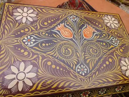 Unikat 2 Arts and Crafts Hängekästchen Schatulle Wandkästchen Wandschränkchen  Handarbeit Holzkästchen Schmuckschatulle Holzkästchen