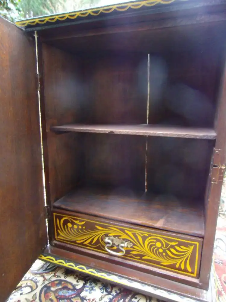 Unikat 2 Arts and Crafts Hängekästchen Schatulle Wandkästchen Wandschränkchen  Handarbeit Holzkästchen Schmuckschatulle Holzkästchen 9