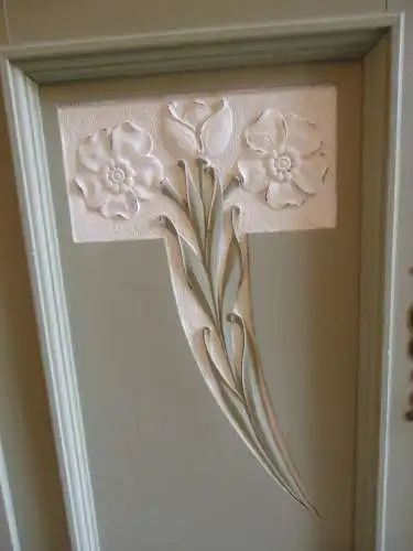 Antik Jugendstil Vertiko Kommode Schrank Anrichte Sideboard Brocante Weiß Grün Landhaus Cottage 