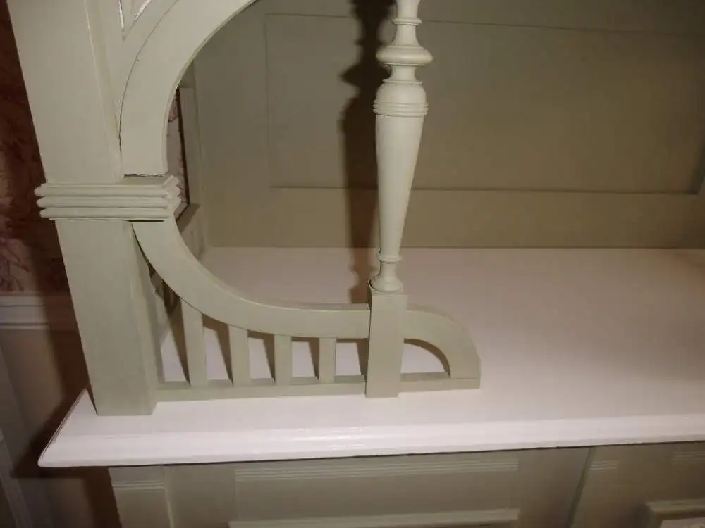 Antik Jugendstil Vertiko Kommode Schrank Anrichte Sideboard Brocante Weiß Grün Landhaus Cottage  7