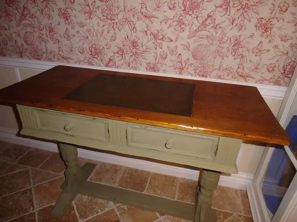 Antiker Schreibtisch Sekretär Wandtisch Wandkonsole Bar Tisch Konsole England Eiche Massiv Landhaus Cottage  1