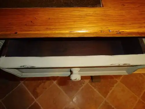 Antiker Schreibtisch Sekretär Wandtisch Wandkonsole Bar Tisch Konsole England Eiche Massiv Landhaus Cottage 