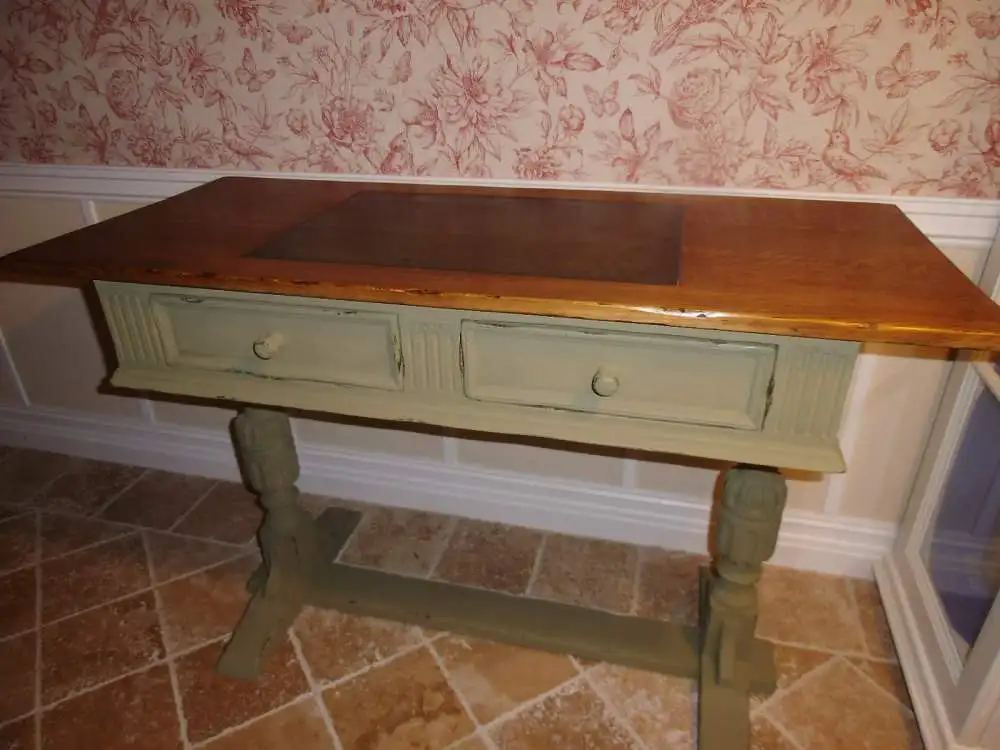 Antiker Schreibtisch Sekretär Wandtisch Wandkonsole Bar Tisch Konsole England Eiche Massiv Landhaus Cottage  13