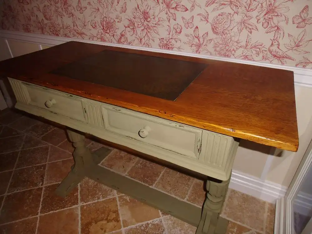 Antiker Schreibtisch Sekretär Wandtisch Wandkonsole Bar Tisch Konsole England Eiche Massiv Landhaus Cottage  3