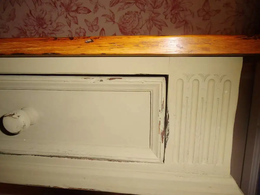 Antiker Schreibtisch Sekretär Wandtisch Wandkonsole Bar Tisch Konsole England Eiche Massiv Landhaus Cottage  4