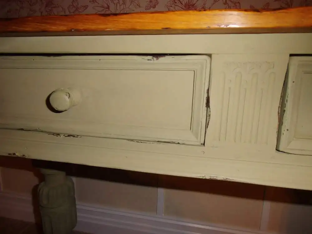 Antiker Schreibtisch Sekretär Wandtisch Wandkonsole Bar Tisch Konsole England Eiche Massiv Landhaus Cottage  7