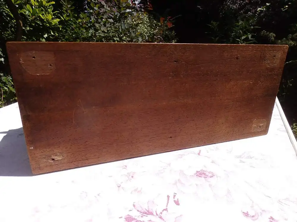 Antik Holzschatulle Schatulle Kassette Kästchen Schmuckkästchen Schnitzerei Unikat Berg Ziegen Fels Holzkiste Eiche Holzbox Dose Deckel  7