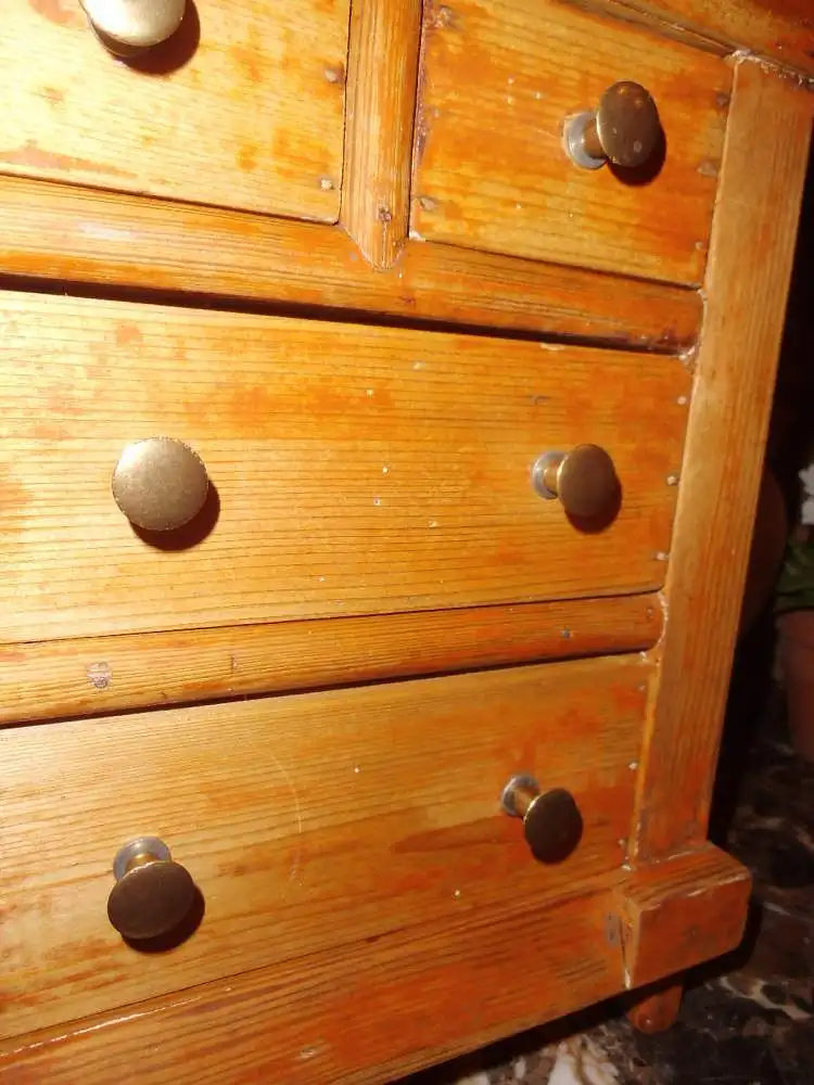 Antik Holzkästchen Schubladenkästchen Holzkästchen Kästchen Gewürzkästchen Modellkommode Kommode Minikommode Landhaus Cottage Bauernhaus  13