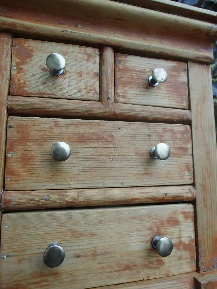 Antik Holzkästchen Schubladenkästchen Holzkästchen Kästchen Gewürzkästchen Modellkommode Kommode Minikommode Landhaus Cottage Bauernhaus  15