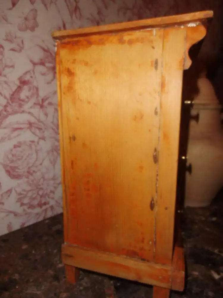 Antik Holzkästchen Schubladenkästchen Holzkästchen Kästchen Gewürzkästchen Modellkommode Kommode Minikommode Landhaus Cottage Bauernhaus  6