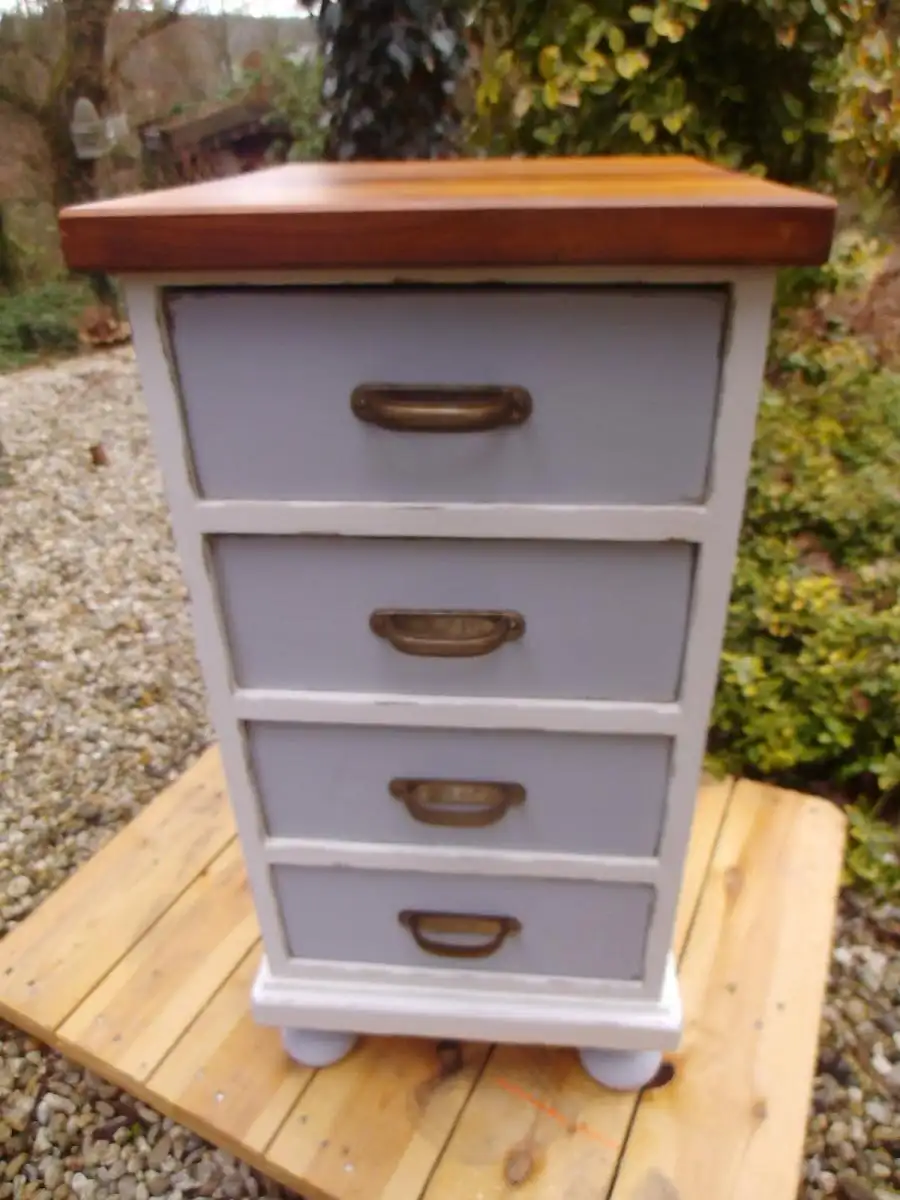 Antik Schubladenkästchen Nachtkästchen Bad Kästchen Shabby Nachttisch Schubladenkommode Kommode Beistelltisch Flurmöbel Landhaus Cottage 1