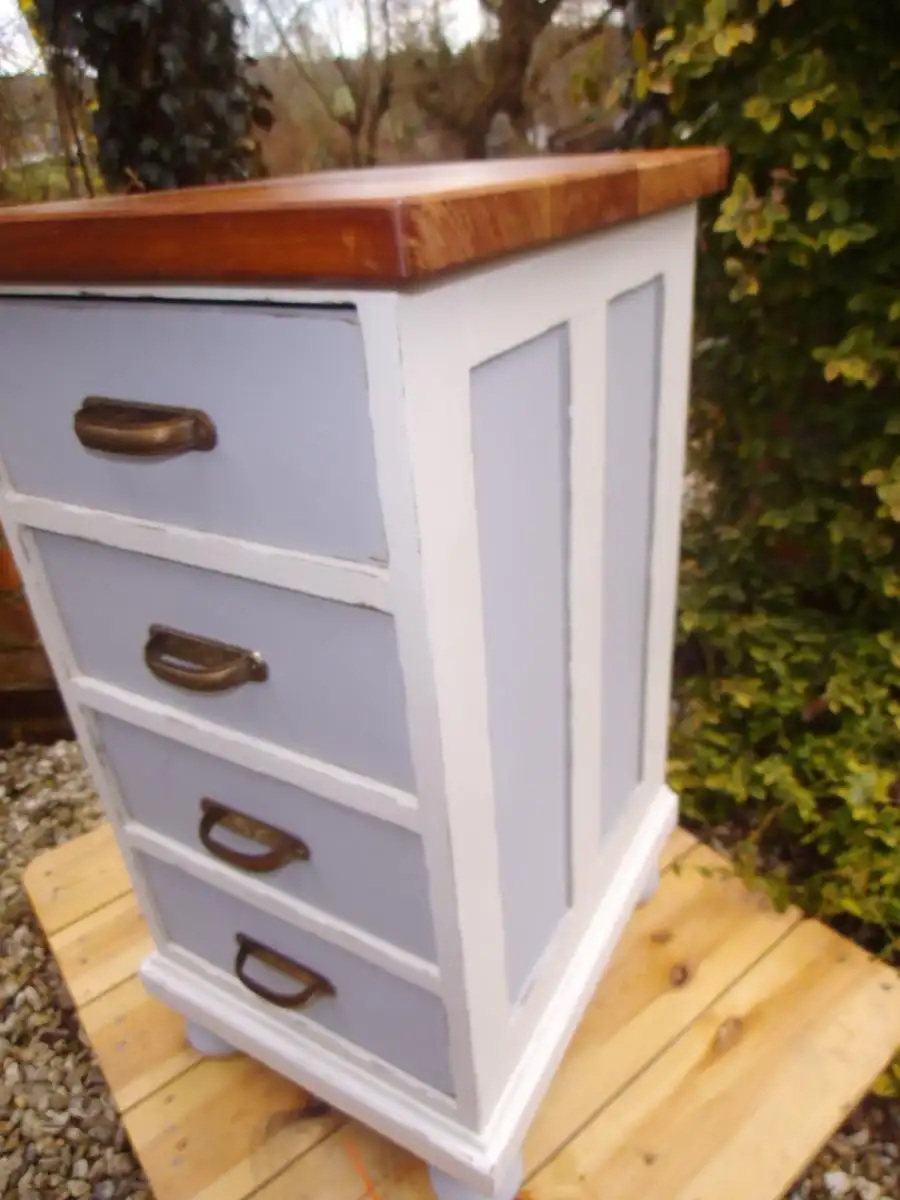 Antik Schubladenkästchen Nachtkästchen Bad Kästchen Shabby Nachttisch Schubladenkommode Kommode Beistelltisch Flurmöbel Landhaus Cottage 2