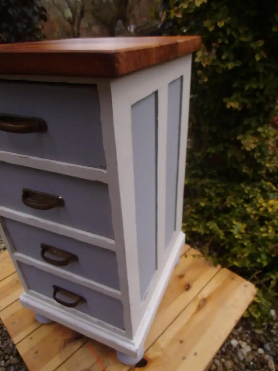 Antik Schubladenkästchen Nachtkästchen Bad Kästchen Shabby Nachttisch Schubladenkommode Kommode Beistelltisch Flurmöbel Landhaus Cottage 3