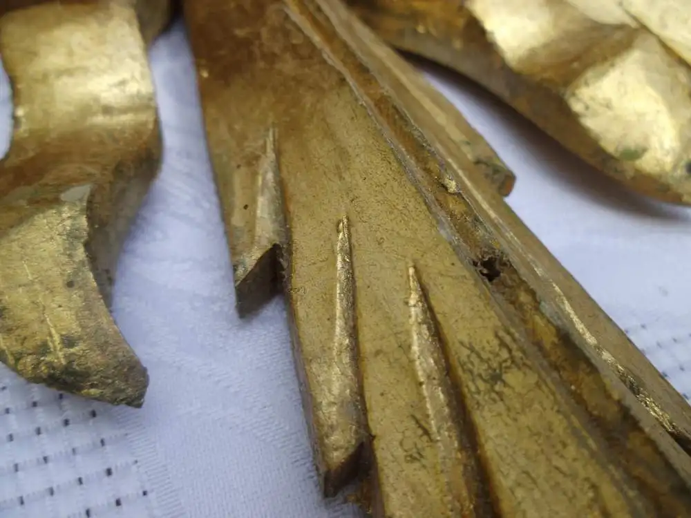 Antik Sonnenspiegel Wandspiegel Spiegel Holz Vergoldung Holzspiegel Brocante Konvex Sonne Strahlen 10