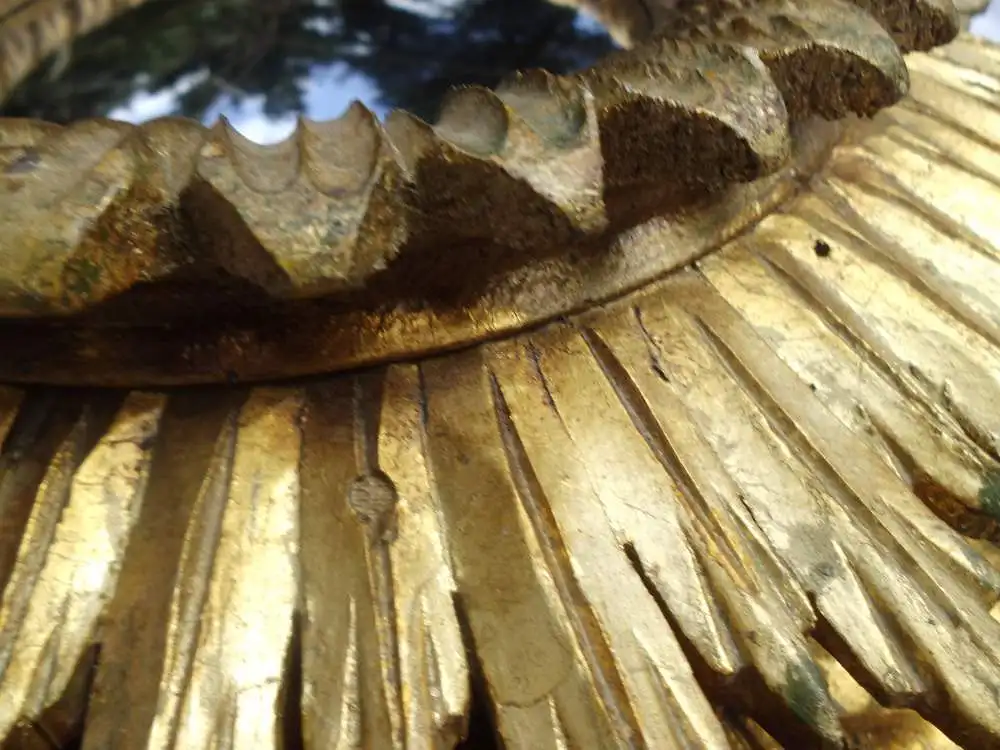 Antik Sonnenspiegel Wandspiegel Spiegel Holz Vergoldung Holzspiegel Brocante Konvex Sonne Strahlen 8