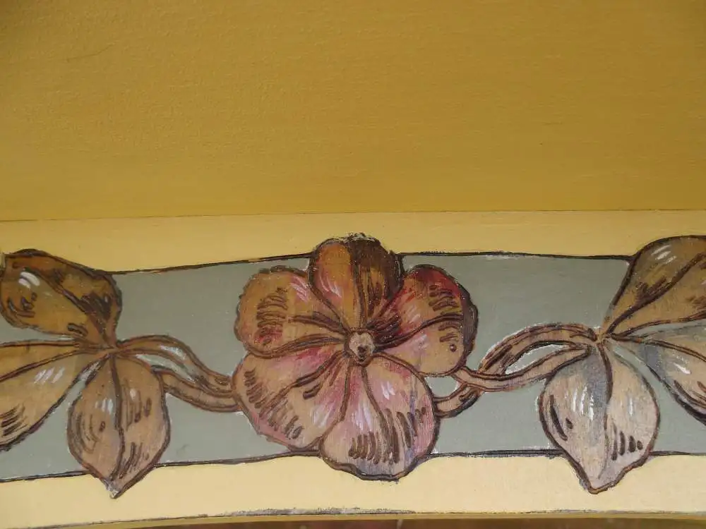 Antik Jugendstil Wandschränkchen Hängeschränkchen Schränkchen Apothekerschränkchen Brandmalerei Floral Wandkästchen Hängekästchen Blumen 11