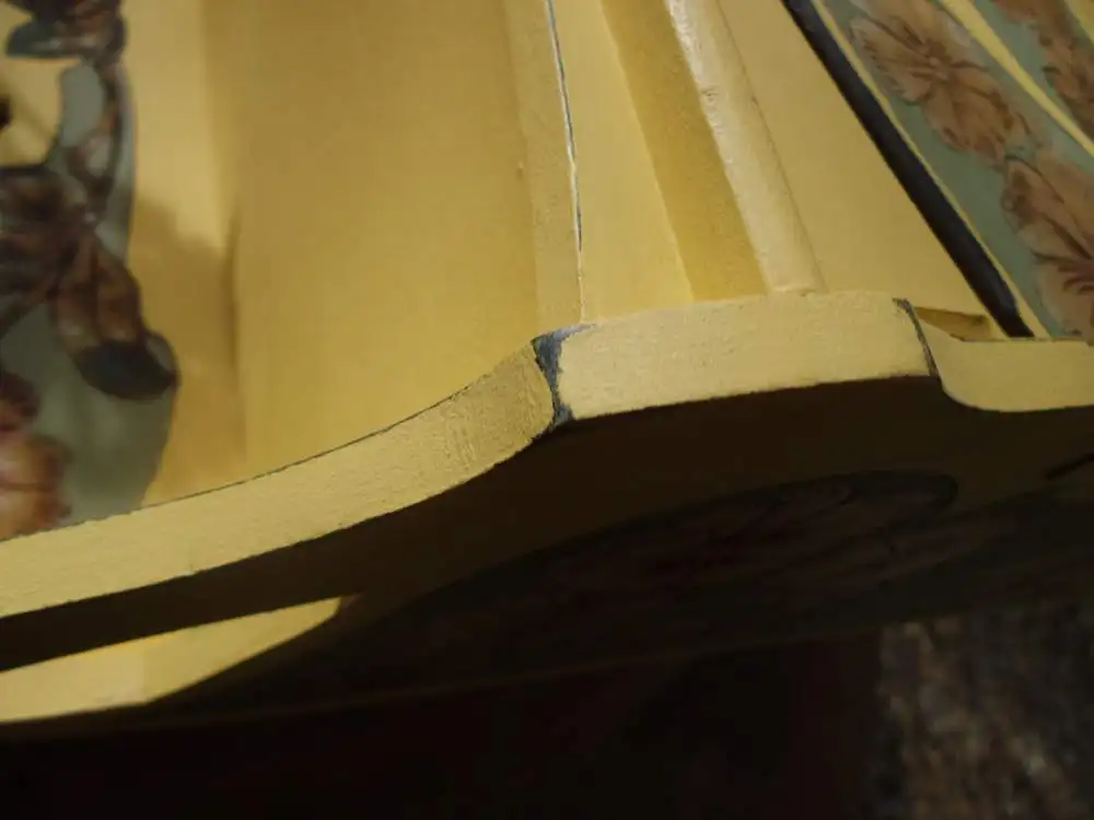 Antik Jugendstil Wandschränkchen Hängeschränkchen Schränkchen Apothekerschränkchen Brandmalerei Floral Wandkästchen Hängekästchen Blumen 17