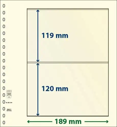 T Blanko Blätter 2 Taschen 802204 802 204  Lindner 10 Stück