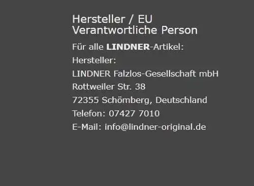 T Blanko Blätter 4 Taschen 802408 802 408 Lindner 10 Stück