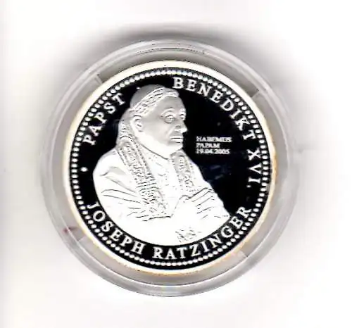 Gedenkmedaille Papst Benedikt XVI. , Silber 999