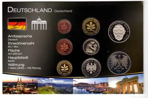 Kursmünzensatz Deutschland 1991 - vor der Währungsunion