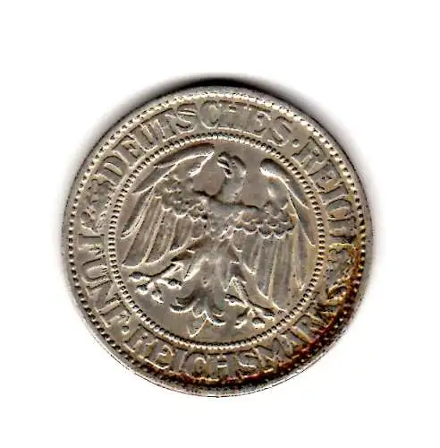 Umlaufmünze Silber Deutschen Reich 1928 - 5 Reichs-Mark