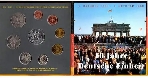 Kursmünzen DM  - 10 Jahre Deutsche Einheit - mit Silber-Gedenkmünze