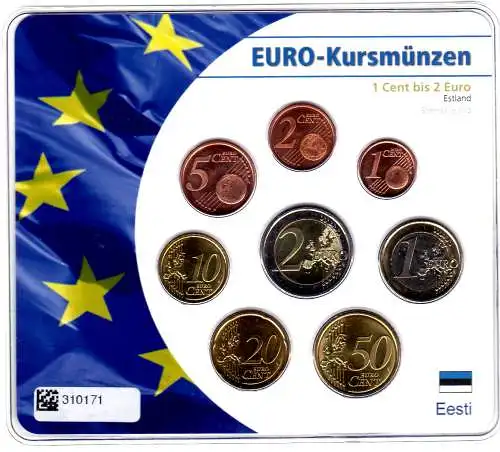 Kursmünzensatz Estland im Folder 