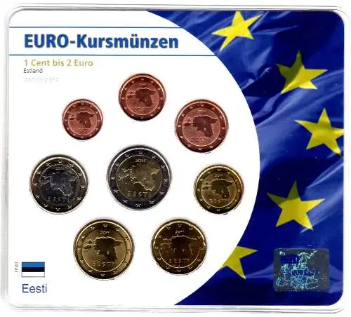 Kursmünzensatz Estland im Folder 