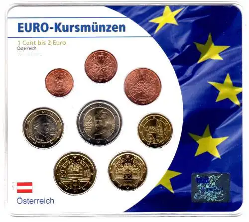 Kursmünzensatz Österreich im Folder 