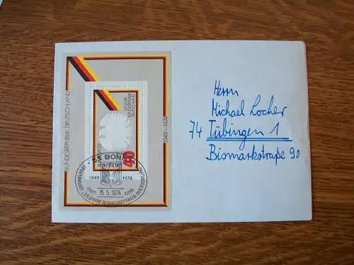 Block 25 Jahre BRD mit Ersttagsstempel.