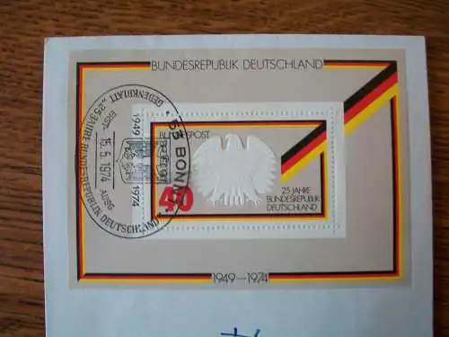 Block 25 Jahre BRD mit Ersttagsstempel.
