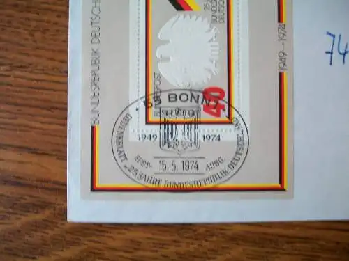 Block 25 Jahre BRD mit Ersttagsstempel.