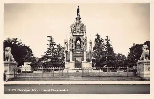 L099 Schweiz Genf Braunschweig Denkmal Vintage Postkarte