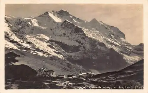 L045 Schweiz 1928 Kleine scheidegg mit jungfrau Berg Vintage Postkarte
